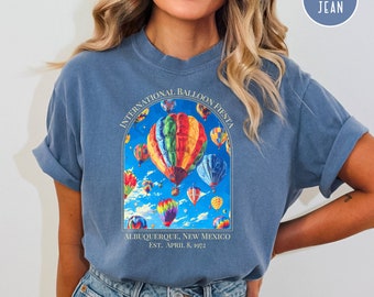 Albuquerque New Mexico heteluchtballon Fiesta Comfort Colors® T-shirt, heteluchtballonshirt, T-shirt vakantie cadeau Albuquerque, reis New Mexico
