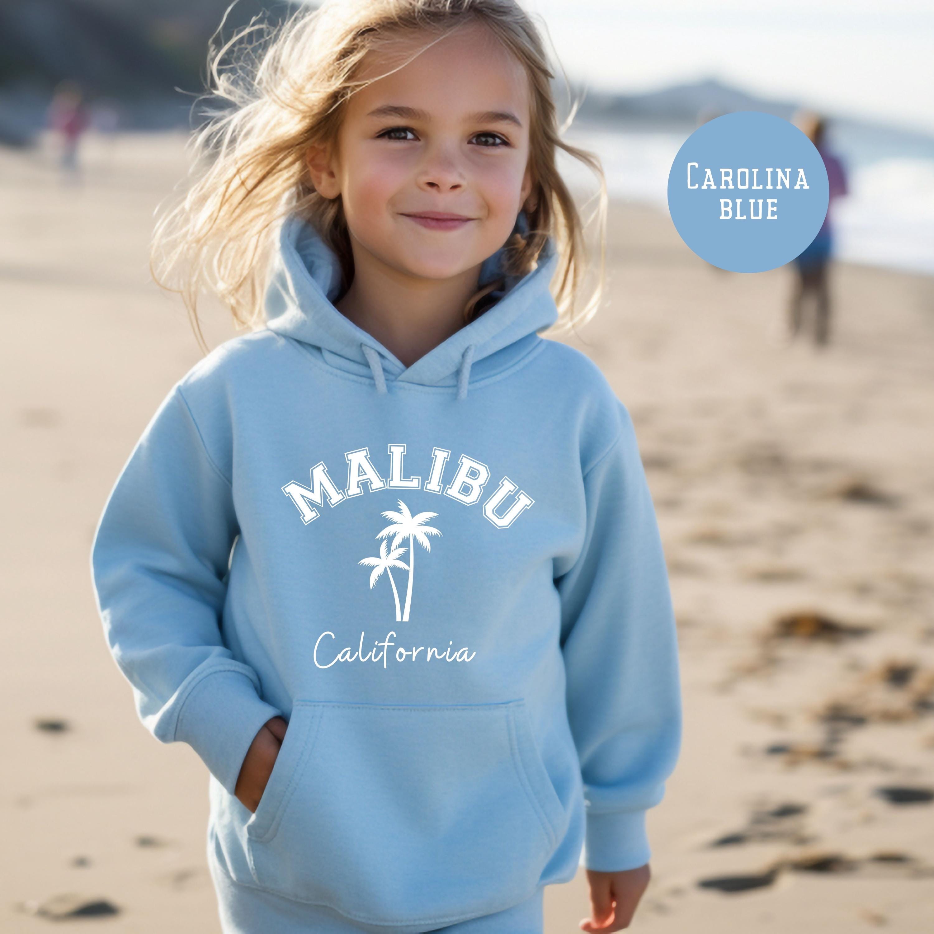 MALIBU Los Angeles California マリブロサンゼルスカリフォルニアビーチサーフトラベル パーカー マリブ カリフォルニア ユース プルオーバー パーカー、カリフォルニア バケーション ギフト パーカー、カリフォルニア キッズ ビーチ  パーカー、カリフォルニア 子供用 パーカー ギフト