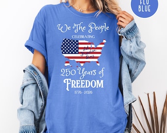 America 250 anni di libertà, maglietta con colori patriottici e confortevoli, maglietta per la libertà del 4 luglio