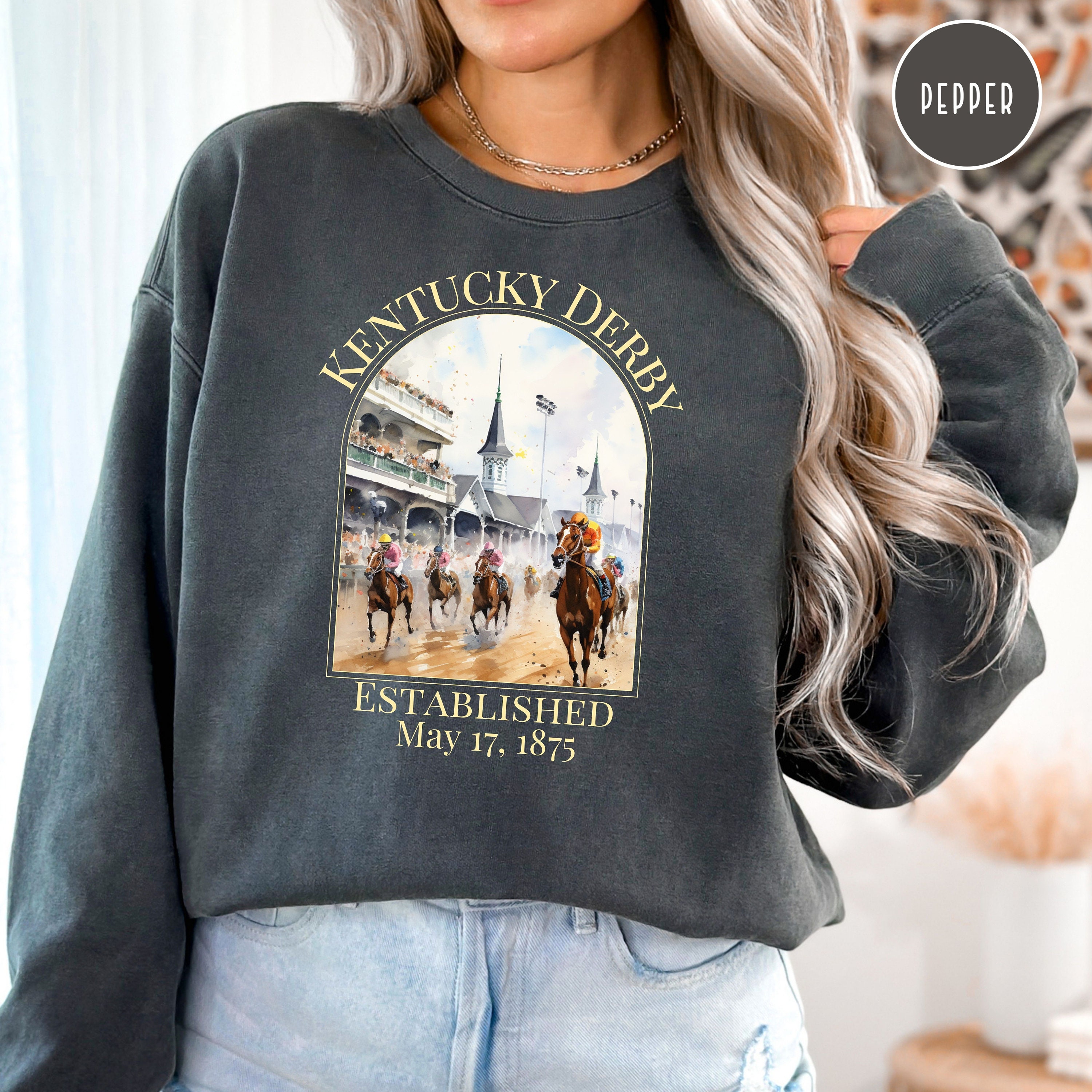Kentucky Derby Race Comfort Colors® Sweatshirt, Kentucky Derby 