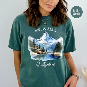 Swiss Alps Switzerland Comfort Colors® T-Shirt, Switzerland Vacation Gift Tee, European Travel Gift Tee, Switzerland Mountain Lover Gift Tee