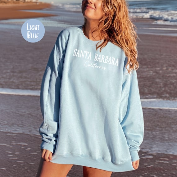 Vintage Style Santa Barbara Crewneck Sweatshirt, Santa Barbara Sweater, Santa Barbara Gift from Santa Barbara Vacation, California Sweater