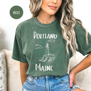 Portland Maine Lighthouse Comfort Colors® T-Shirt Gift, Portland Maine Vacation Gift, Portland Maine Summer Tee, Maine Travel Gift Tee Shirt