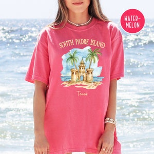 South Padre Island Texas Sandcastle Beach Tee, South Padre Island Grunge, South Padre Comfort Colors® Tee, South Padre Island Vacation Gift