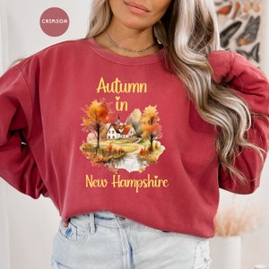 New Hampshire Autumn Comfort Colors® Sweatshirt, New Hampshire Fall Colors, New Hampshire Autumn Vacation Gift Sweatshirt, New England Shirt