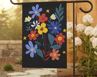 Subtile Anti-Trumpf-Yard-Schild, handbemalte Blumen, Gartenfahne, Fake-Trumpf-Yard-Schild, Fake-Trumpf-Yard-Schild, Demokrat-Geschenk