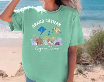 Cayman Islands Vacation Comfort Colors® T-Shirt, Grand Cayman Islands Tee, Under The Sea, Island Vacation Sea Turtles, Cayman Island Gift