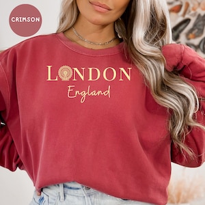 London England Comfort Colors® Sweatshirt London Vacation Gift Sweater, The London Eye Shirt, London Sweatshirt, London England Travel Shirt