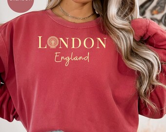 London England Comfort Colors® Sweatshirt London Vacation Gift Sweater, The London Eye Shirt, London Sweatshirt, London England Travel Shirt