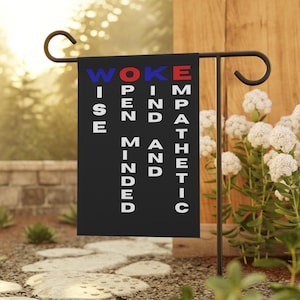 WOKE Definition Garden Flag, True Meaning of Woke Yard Sign Gift for Democrat, Woke Acronym, WOKE Means Empathetic, Political Statement Flag