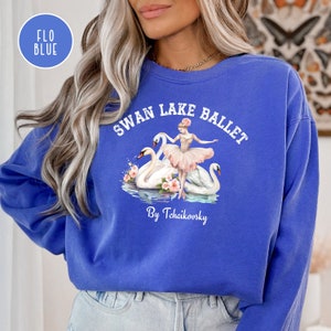 Presente de moletom Swan Lake Ballet Comfort Colors® para fã de balé, presente de suéter de fã de Swan Lake, presente de dançarina de balé, moletom de presente de bailarina