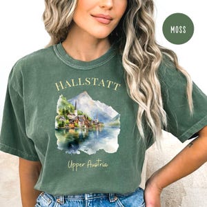 Hallstatt Upper Austria Comfort Colors® TShirt, Hallstatt Austria Vacation Gift, Austrian Village Shirt, Austria Travel Gift, Hallstatt Gift
