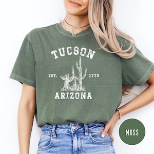 Tucson Arizona Grunge Style Comfort Colors® T-Shirt, Arizona Vacation Gift, Tucson Cactus Shirt, Arizonia Hiking Shirt, Arizonia Travel Gift