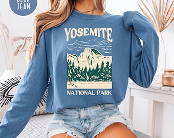 Yosemite National Park Comfort Colors® Long Sleeve T-Shirt, Yosemite Half Dome Tee, Yosemite Hiking Shirt, Camping Shirt, National Park Gift