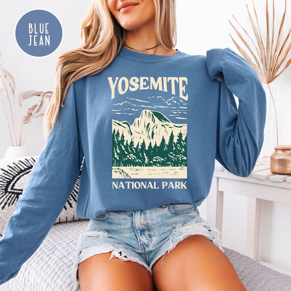 ヨセミテ国立公園 コンフォートカラーズ® 長袖Tシャツ、ヨセミテハーフ