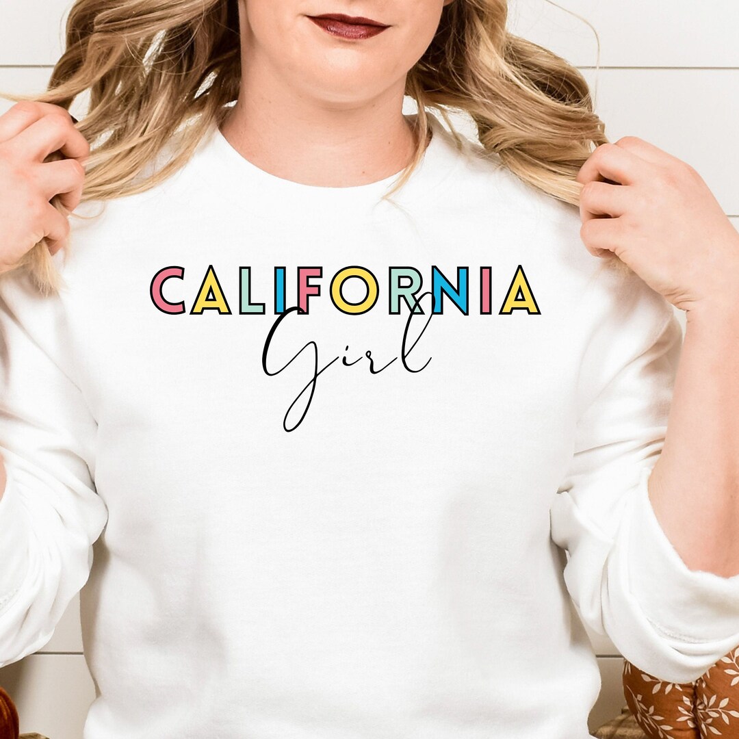 California Girl Sweatshirts Made in USA Comes in 7 Colors Cozy Etsy