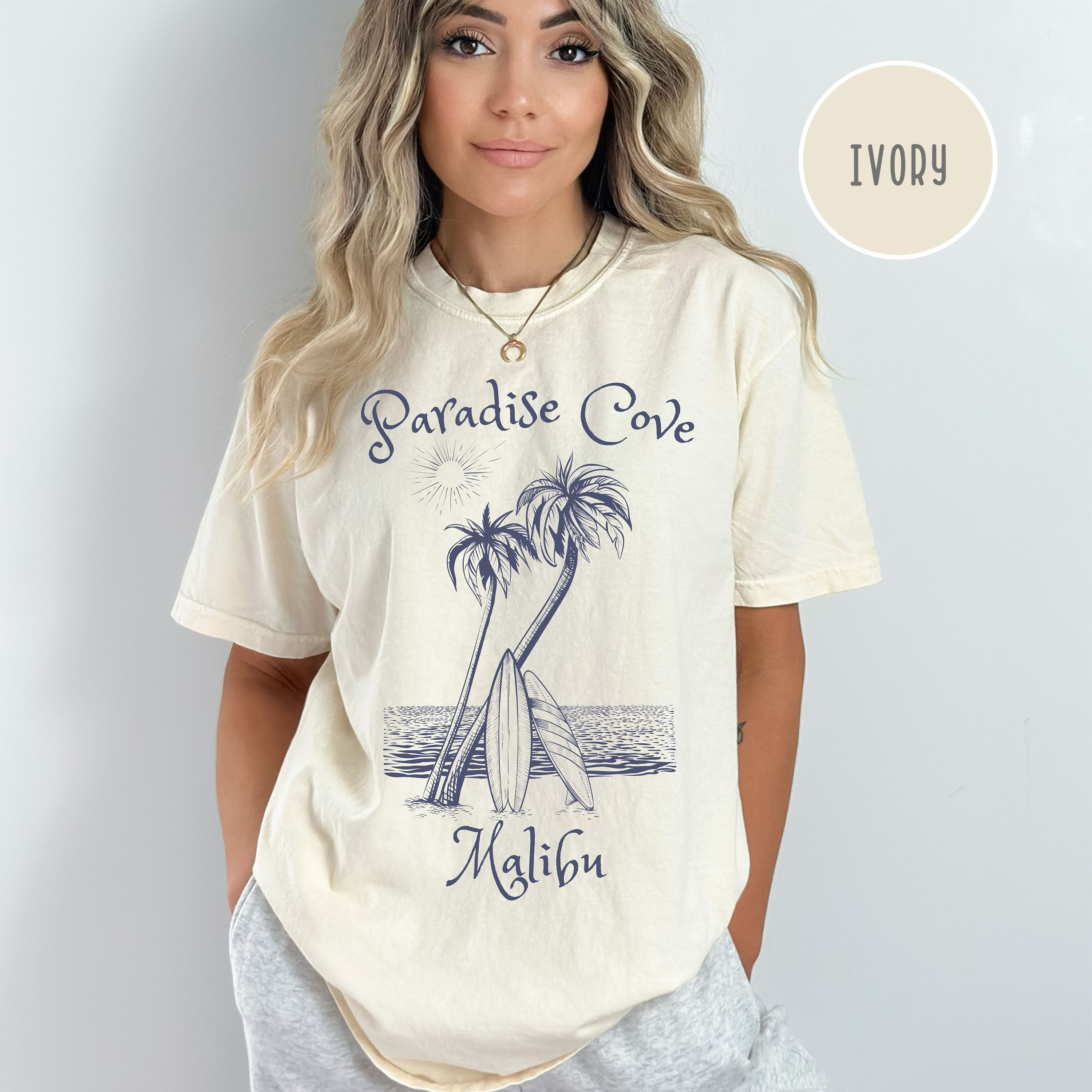 Paradise Cove Malibu California Comfort Colors® Surfing T-Shirt, Malibu Tee, Malibu California Gift, Paradise Cove Malibu Gift Tee Shirt