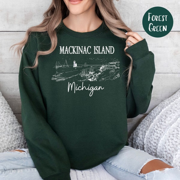 Mackinac Island Michigan Grunge Style Sweater Gift, Mackinac Island Sweatshirt, Mackinac Island Vacation Gift Grunge Shirt, Mackinac Shirt