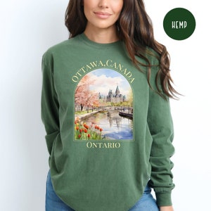 Ottawa Canada Comfort Colors® Long Sleeve Tee, Ottawa Vacation Shirt, Ontario Canada Vacation Gift, Canada Travel Gift Shirt, Ottawa Canals