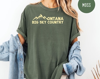 Montana Comfort Colors® T-Shirt, Montana Big Sky Country Tee Shirt, Montana Camping Shirt, Montana Hiking Shirt, Montana Vacation Gift Shirt