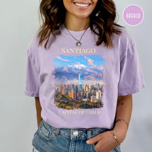 Santiago Hauptstadt von Chile Komfortfarben Urlaubsgeschenk Shirt, Chile Reisegeschenk, Anden, Santiago Shirt. Santiago Chile Geschenk