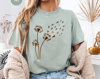 Camiseta Dachshund Dandelion Comfort Colors®, regalo para mamás de Dachshund, camiseta con flores para amantes de los Dachshund, camiseta de regalo para amantes de las mascotas