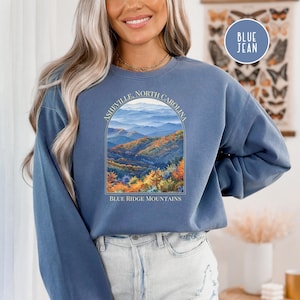 Asheville North Carolina Blue Ridge Mountains Comfort Colors® Sweatshirt, Blue Ridge Mountains Hiking Shirt, Asheville Vacation Gift Sweater
