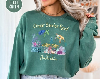 Great Barrier Reef Australia Comfort Colors® Sweatshirt, Coral Sea Great Barrier Reef Vacation Sweater Gift, Australia Coral Reef Gift Shirt