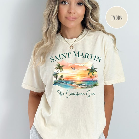 Saint Martin Caribbean Island Comfort Colors T shirt St Martin Vacation Gift Tee Shirt Caribbean Sea Shirt St Martin Beach Vacation Tee Etsy