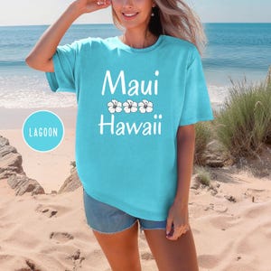 Maui Hawaii Hibiscus Flower Comfort Colors® T-Shirt, Hawaii Vacation Gift, Maui Vacation Gift, Maui Shirt, Maui Hawaii Shirt, Hibiscus Tee