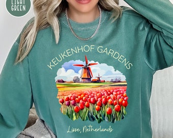 Lisse Netherlands Comfort Colors® Sweatshirt Gift, Gardens of Netherlands, Keukenhof Gardens, Lisse Netherlands Vacation Gift Flower Shirt