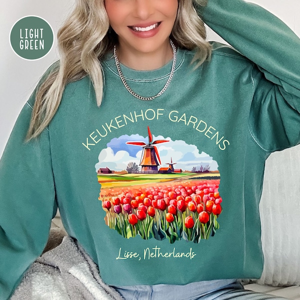 Lisse Netherlands Comfort Colors® Sweatshirt Gift, Gardens of Netherlands, Keukenhof Gardens, Lisse Netherlands Vacation Gift Flower Shirt