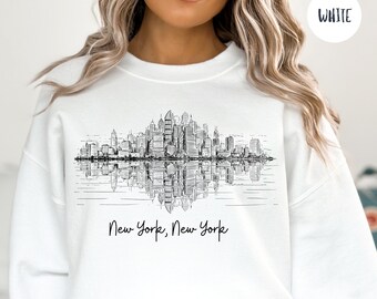 Sweatshirt skyline van New York City, vakantiecadeau New York, New York City Travel, NYC cadeau trui, New York Crewneck, Manhattan New York cadeau