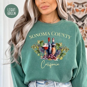 Sonoma County California Comfort Colors® Sweatshirt, California Vineyard Sweater Gift, California Wine Shirt, Sonoma County Christmas Gift