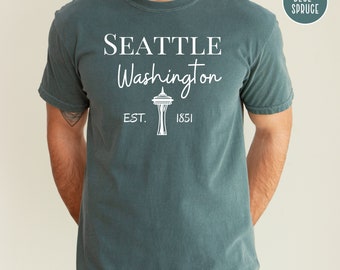 Seattle Washington State Comfort Colors® Gift T-Shirt, Seattle Space Needle Tee Shirt, Seattle Travel Gift, Seattle Shirt, Washington TShirt