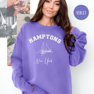 Hamptons Comfort Colors Crewneck Sweatshirt, Hamptons Sweatshirt, East Hampton Vacation Sweatshirt, Hamptons New York Gift, Hamptons Gift