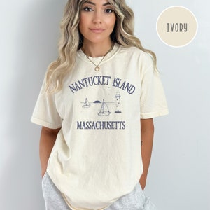Nantucket Island Lighthouse Comfort Colors® Gift T-Shirt, Nantucket Island Gift, Nantucket Island Vacation TShirt, Nantucket Island Vintage