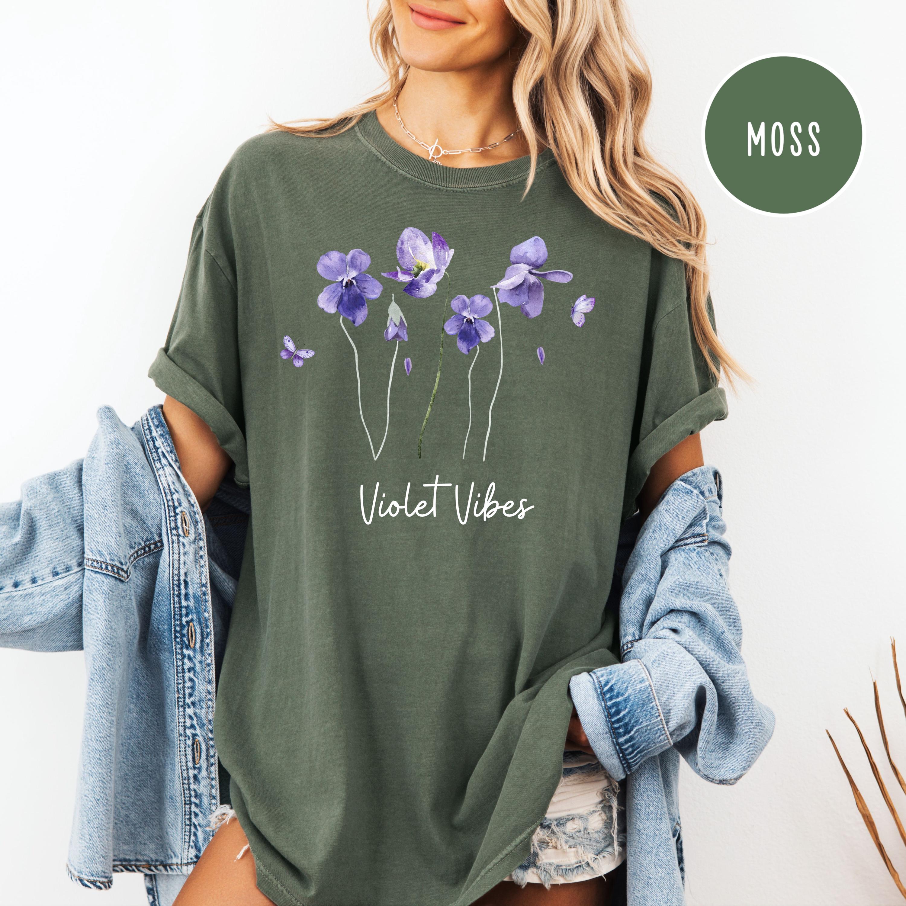Wild Violet Flowers Comfort Colors® Tee Shirt February Birth