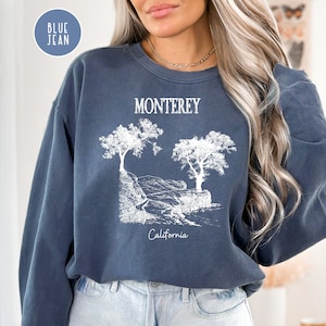 Monterey California Grunge Style Comfort Colors® Sweatshirt, Monterey Vacation Gift Sweater, Monterey Pebble Beach Sweatshirt, Monterey Gift