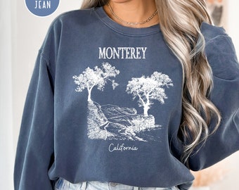 Monterey California Grunge Style Comfort Colors® Sweatshirt, Monterey Vacation Gift Sweater, Monterey Pebble Beach Sweatshirt, Monterey Gift