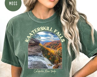 Catskills New York Comfort Colors® T-Shirt, Kaaterskill Falls Tee, New York State Waterfall, Catskills Vacation Gift, Catskills Hiking Shirt