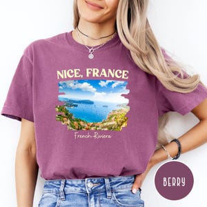 Nice France French Riviera Comfort Colors® T-Shirt, Nice France Vacation Gift Tee Shirt, French Riviera Beach Tee, Côte d&#39;Azur Nice France