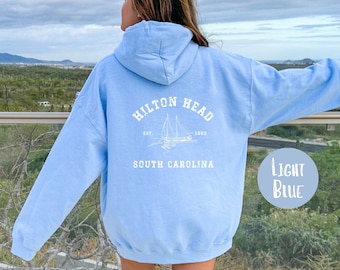 Hilton Head South Carolina Grunge Style Hoodie, Hilton Head Vacation Hooded Sweatshirt, South Carolina Gift, Hilton Head Sweatshirt Gift