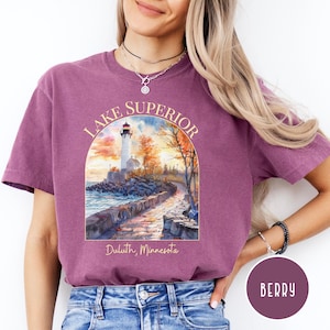 Lake Superior Duluth Minnesota Comfort Colors® T-Shirt, Canal Park Duluth Vancouver Vacation Gift Shirt, Minnesota Watercolor Gift Tee Shirt