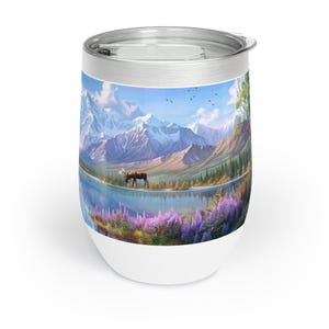 Denali National Park Alaska 12oz Stainless Steel Wine Chill Tumblers Perfect, Denali Park Vacation Gift Tumblers Keeps Drinks Cold or Hot