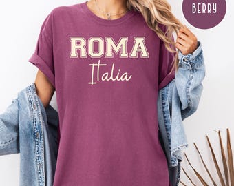 Roma Italia Comfort kleuren T-shirt, shirt Italië minnaar, Italiaans cadeau shirt, Italië vakantie cadeau, Rome minnaar reisshirt, shirt Rome Italië