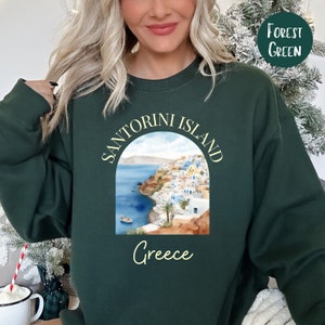 Santorini Island Greece Sweatshirt, Greece Vacation Sweater Gift, Greek Islands Travel Sweater Shirt, Santorini Sweatshirt Gift, Thera Shirt