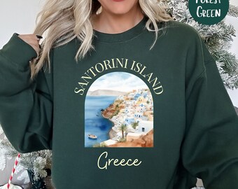 Santorini Island Greece Sweatshirt, Greece Vacation Sweater Gift, Greek Islands Travel Sweater Shirt, Santorini Sweatshirt Gift, Thera Shirt