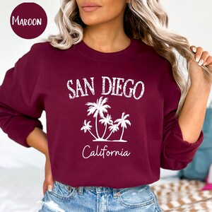 San Diego California Vintage Style Sweater, San Diego Beach Vacation Sweatshirt, San Diego Crewneck, San Diego Vintage, San Diego Gift Shirt