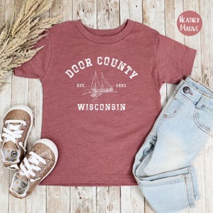Door County Wisconsin Toddler Bella Canvas Tee, Door County Vacation Kids T-Shirt, Door County Wisconsin Unisex Toddler Size Crewneck Tee